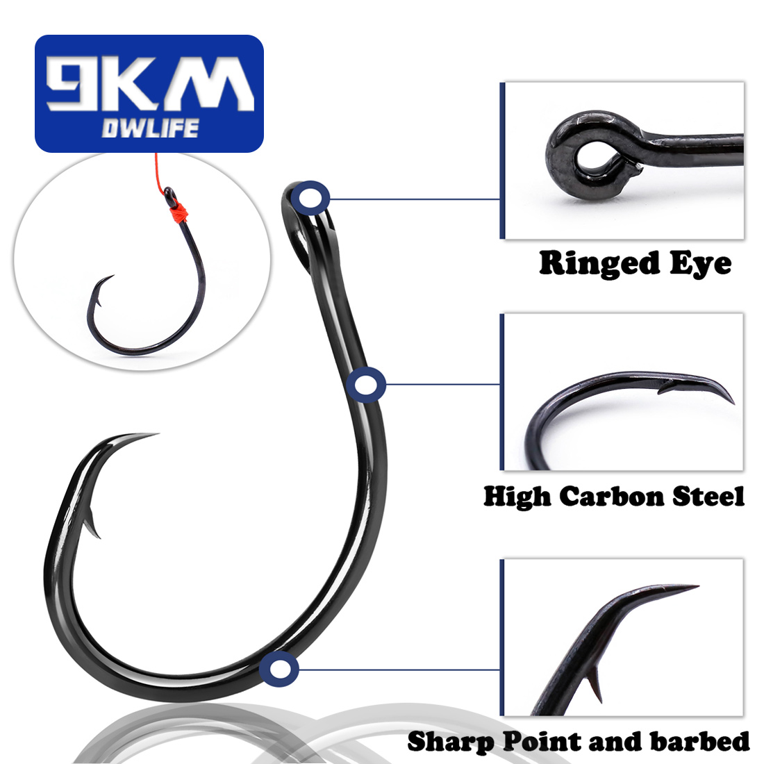 9KM 25-50 قطعة من خطافات الصيد - مراجعة Fishing Hook Offset وسعره